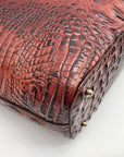 Brahmin Brown Melbourne Croc Embossed Leather Asher Tote Bag