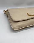Marc Jacobs Cream Leather Flap Crossbody Bag