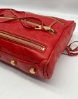 Rebecca Minkoff Red Pebbled leather Mini 5-Zip Crossbody Bag