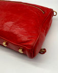 Rebecca Minkoff Red Pebbled leather Mini 5-Zip Crossbody Bag
