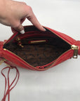 Rebecca Minkoff Red Pebbled leather Mini 5-Zip Crossbody Bag