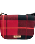 Kate Spade Red Plaid Canvas Carsen Newbury Lane Crossbody Bag