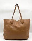 Michael Kors Camel Pebbled Leather Mae Reversible Tote Bag