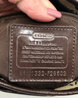 Coach Brown & Tan Jacquard Canvas Signature Stripe Crossbody Bag F28502
