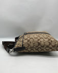Coach Brown & Tan Jacquard Canvas Signature Stripe Crossbody Bag F28502