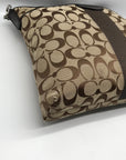Coach Brown & Tan Jacquard Canvas Signature Stripe Crossbody Bag F28502