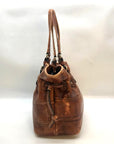 Dooney & Bourke Brown Tortoise Embossed Chiara Drawstring Satchel