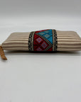 MMS Brands Tan and Cream Striped Wallet