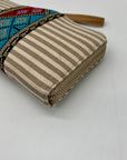MMS Brands Tan and Cream Striped Wallet