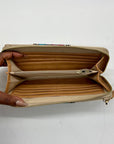 MMS Brands Tan and Cream Striped Wallet