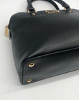 Michael Kors Black Saffiano Leather Cindy Dome Satchel