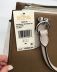 Michael Kors Marilyn Driftwood Saffiano Leather Satchel Bag