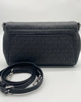 Michael Kors Medium Black Signature Coated Canvas Crossbody Bag