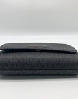 Michael Kors Medium Black Signature Coated Canvas Crossbody Bag