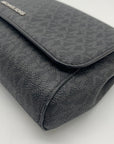 Michael Kors Medium Black Signature Coated Canvas Crossbody Bag