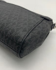 Michael Kors Medium Black Signature Coated Canvas Crossbody Bag