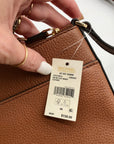 Michael Kors Dark Tan Flat Leather Crossbody Bag