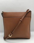 Michael Kors Dark Tan Flat Leather Crossbody Bag