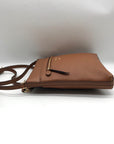 Michael Kors Dark Tan Flat Leather Crossbody Bag