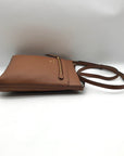 Michael Kors Dark Tan Flat Leather Crossbody Bag