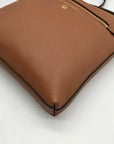 Michael Kors Dark Tan Flat Leather Crossbody Bag