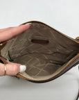 Michael Kors Dark Tan Flat Leather Crossbody Bag