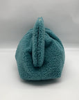 Themoire Teal Tia Re-Fur Shell Crossbody Clutch