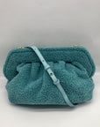 Themoire Teal Tia Re-Fur Shell Crossbody Clutch