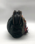 Canalli Black Velvet & Leather Embellished Clutch