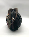 Canalli Black Velvet & Leather Embellished Clutch