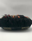 Canalli Black Velvet & Leather Embellished Clutch