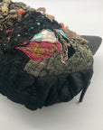 Canalli Black Velvet & Leather Embellished Clutch