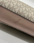 Michael Kors Coated Canvas Monogram Medium Triple Compartment Crossbody Bag