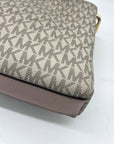 Michael Kors Coated Canvas Monogram Medium Triple Compartment Crossbody Bag