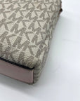 Michael Kors Coated Canvas Monogram Medium Triple Compartment Crossbody Bag