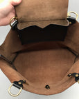 Form Function Form Black Horween Leather & Animal Print Flap 3 Way Bag