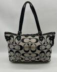 Coach Black & Grey Daisy Outline Signature Emma Tote Bag F23938