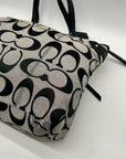 Coach Black & Grey Daisy Outline Signature Emma Tote Bag F23938