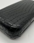 Kotur Black Snake Embossed Clutch
