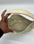 STAUD Beige Leather Demy Zip Shoulder Bag