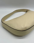STAUD Beige Leather Demy Zip Shoulder Bag