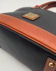 Dooney & Bourke Black & Brown Pebbled Grain Zip Zip Satchel
