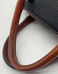 Dooney & Bourke Black & Brown Pebbled Grain Zip Zip Satchel