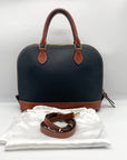 Dooney & Bourke Black & Brown Pebbled Grain Zip Zip Satchel