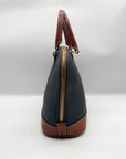 Dooney & Bourke Black & Brown Pebbled Grain Zip Zip Satchel