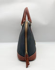 Dooney & Bourke Black & Brown Pebbled Grain Zip Zip Satchel