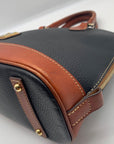 Dooney & Bourke Black & Brown Pebbled Grain Zip Zip Satchel