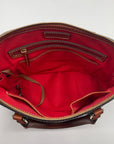 Dooney & Bourke Black & Brown Pebbled Grain Zip Zip Satchel