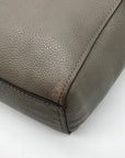 Coach Gray Pebbled Leather Turnlock Chain Tote Bag 57107