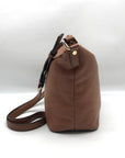 Michael Kors Brown Leather Lupita Crossbody Messenger Bag